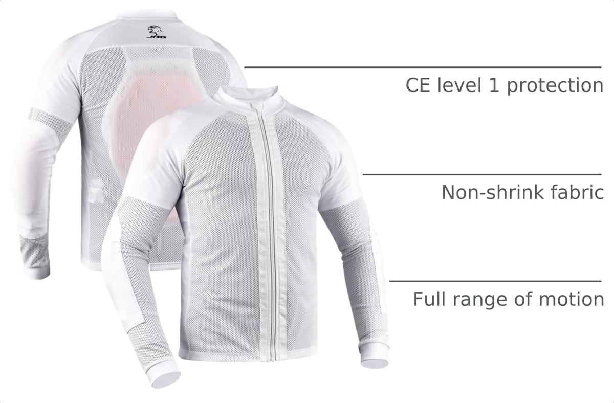 J.A.G. ventilated back protector close-up showing airflow and secure support