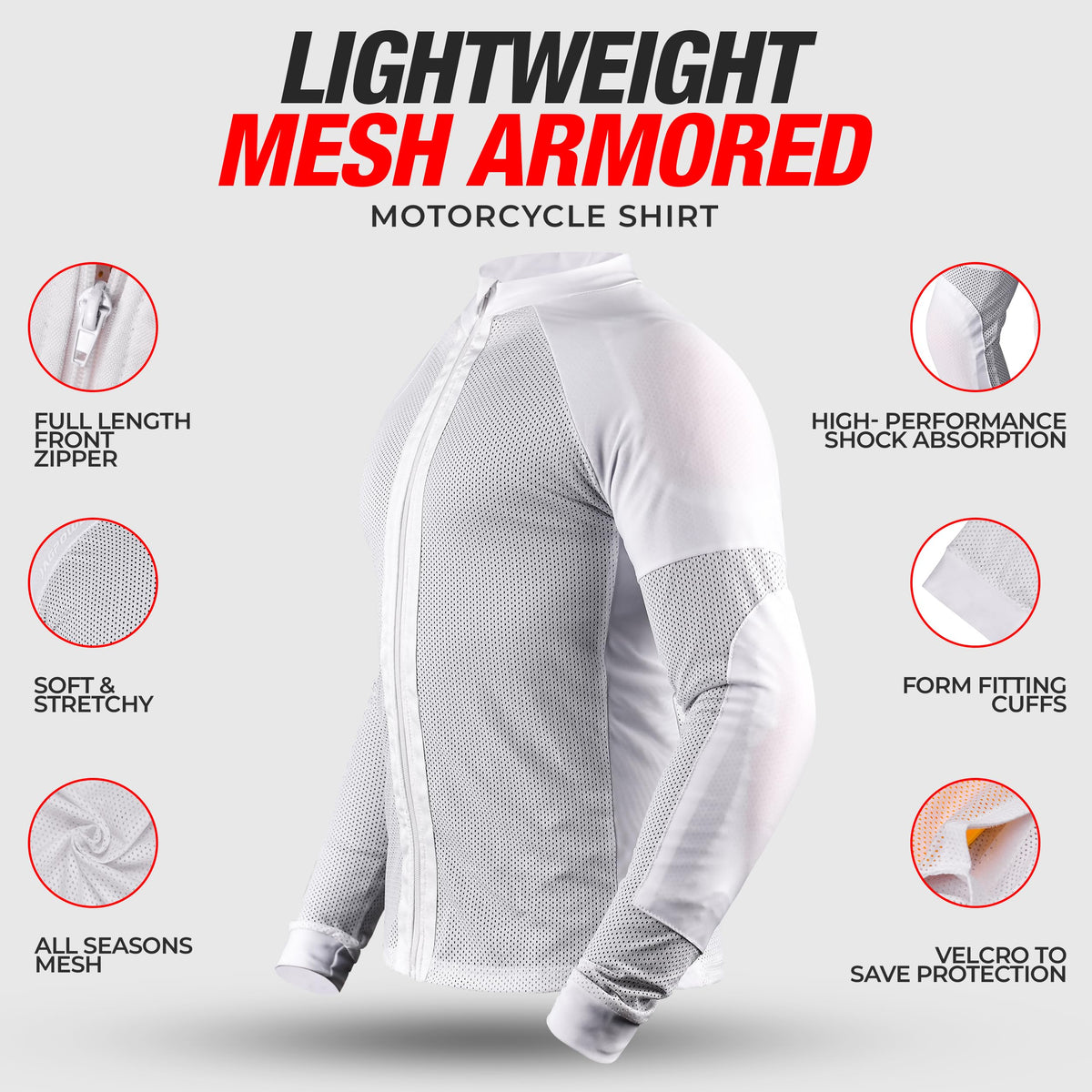 J.A.G. layout of removable shoulder and elbow protectors demonstrating coverage