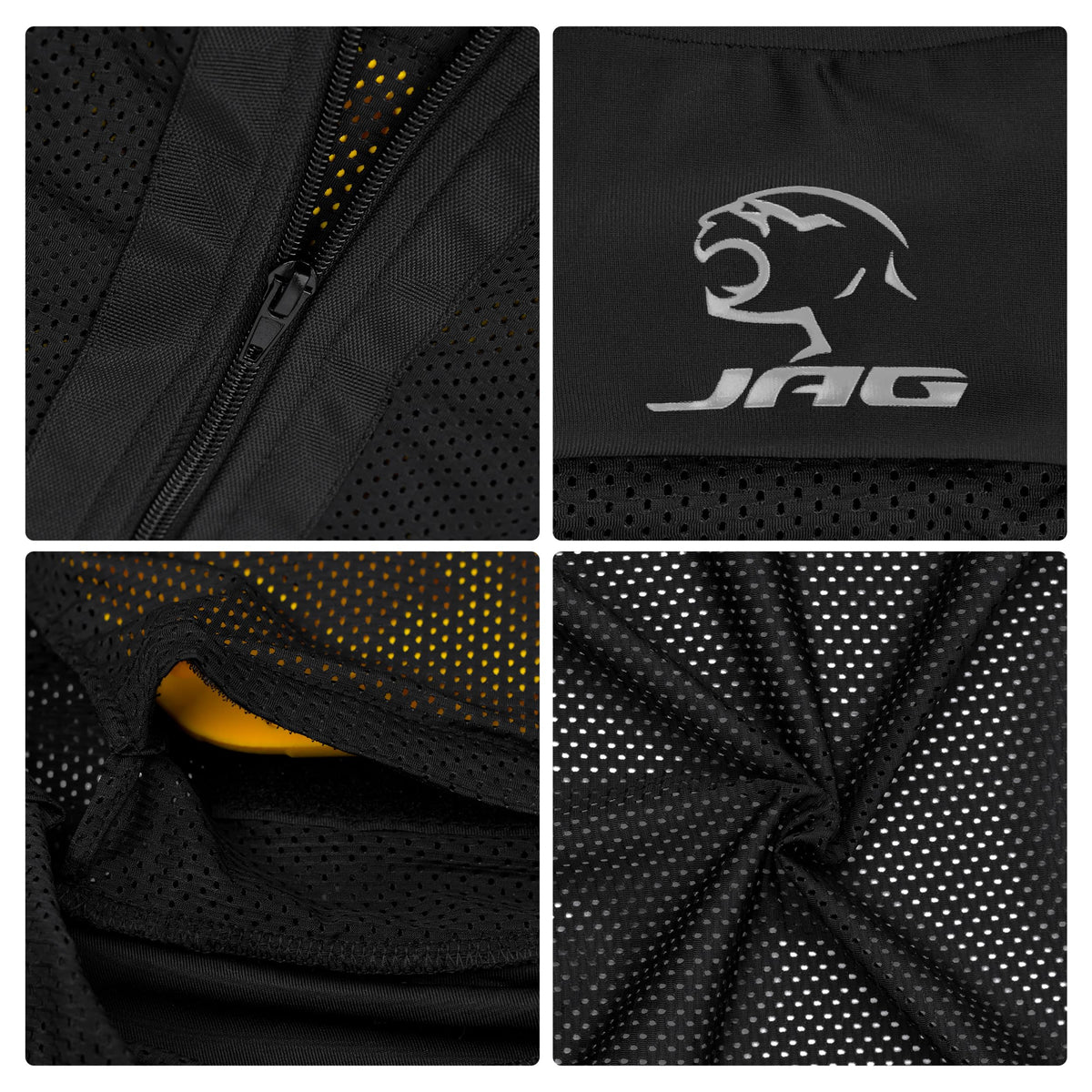 J.A.G. removable armor removed and arranged showing easy cleaning and storage