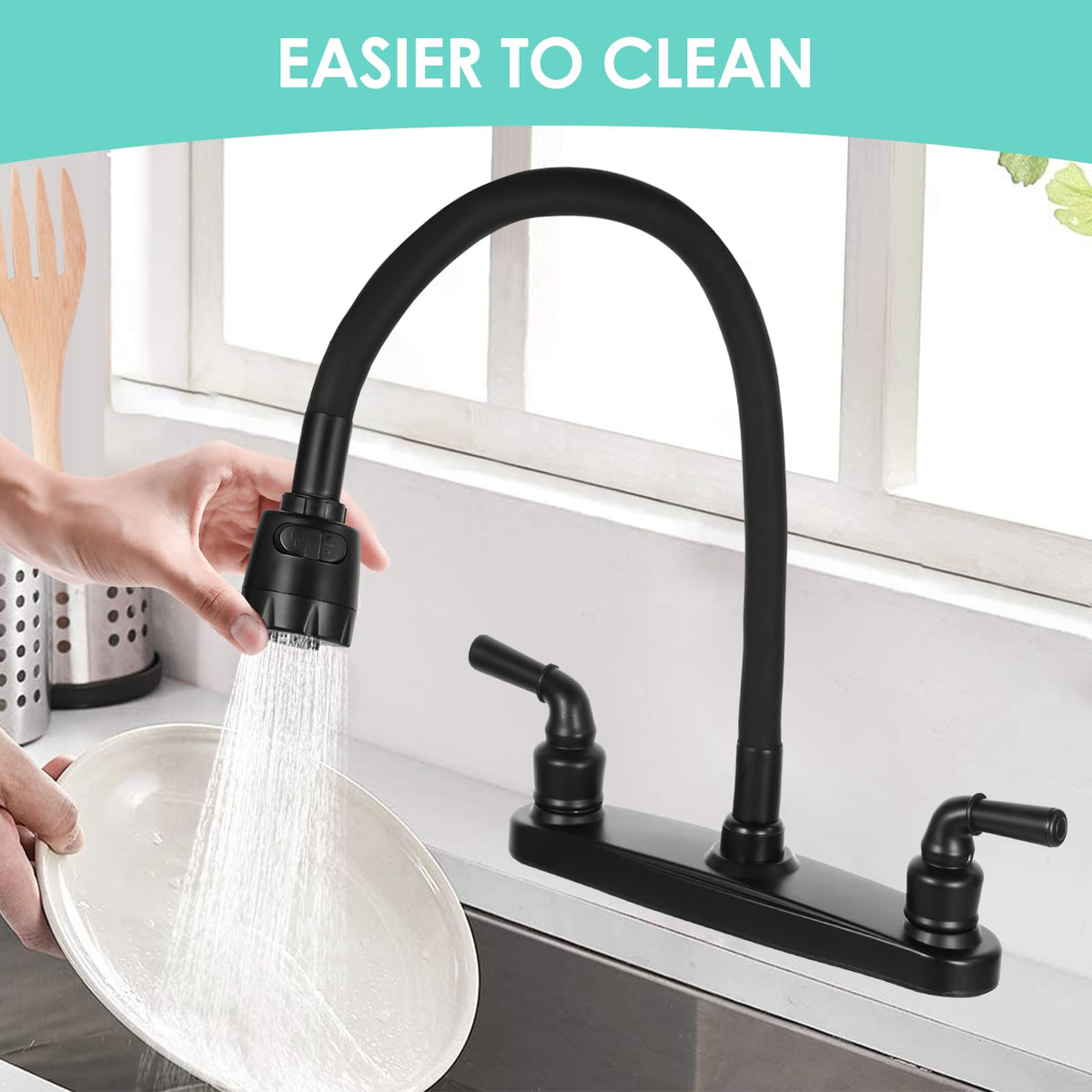 JAKARDA faucet installed in camper kitchen highlighting travel durability