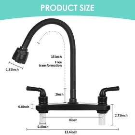 JAKARDA faucet next to sink showing scale and lightweight ABS construction
