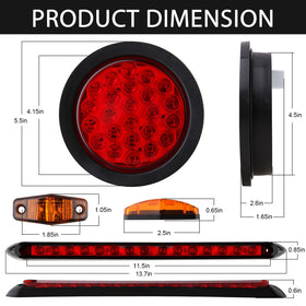 Jamarco close-up of 4-inch round LED lens highlighting 24 LEDs for brighter signaling