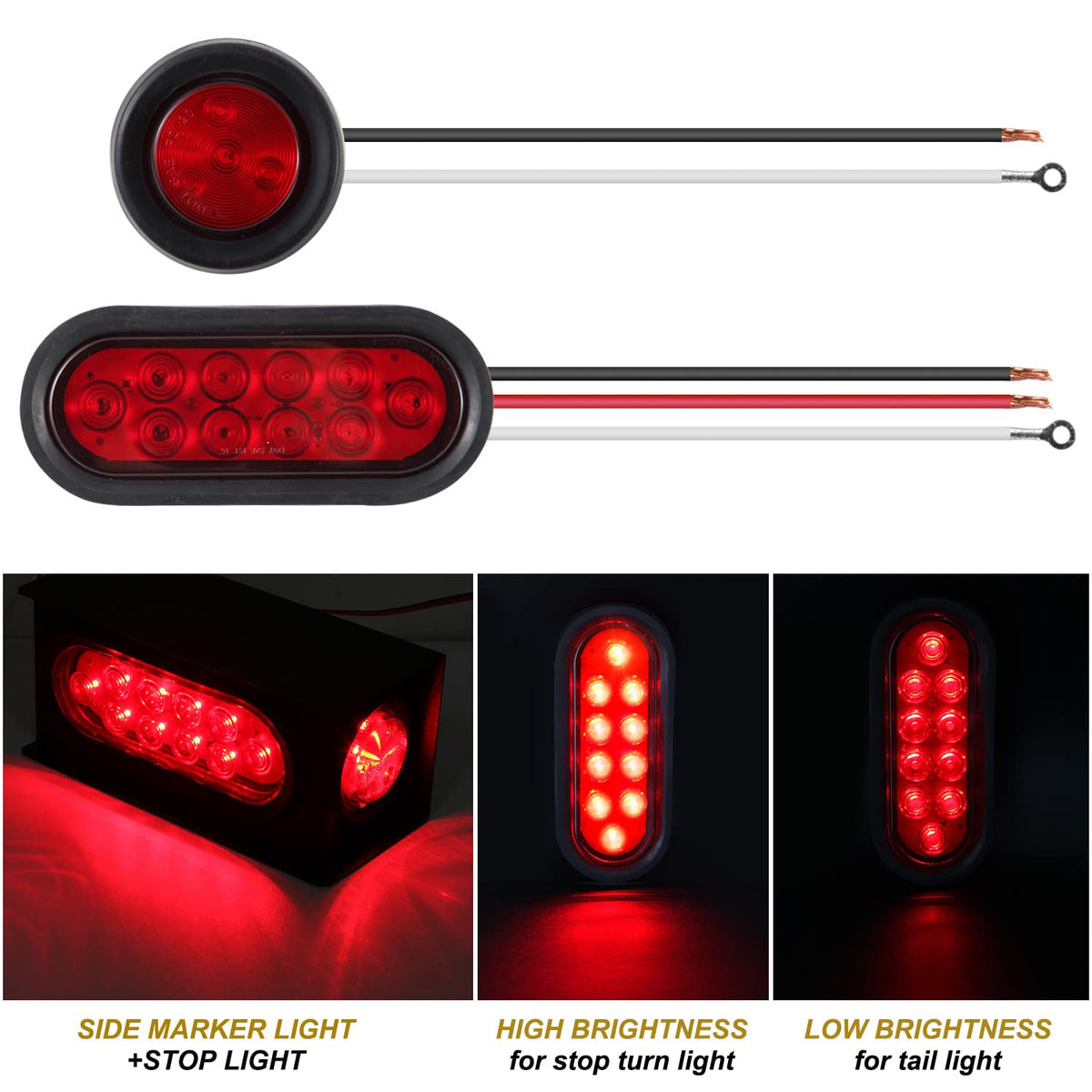 Jamarco closeup of 6-inch oval LED with bright diodes for improved night visibility