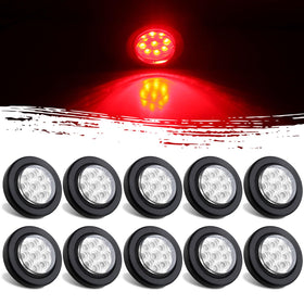 Jamarco front face of 2-inch red LED marker showing clear lens and bright benefit