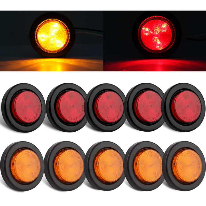 Jamarco front view of 2-inch round LED marker showing compact profile and clearer visibility