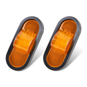 Jamarco front view of oval amber LED marker showing bright visibility