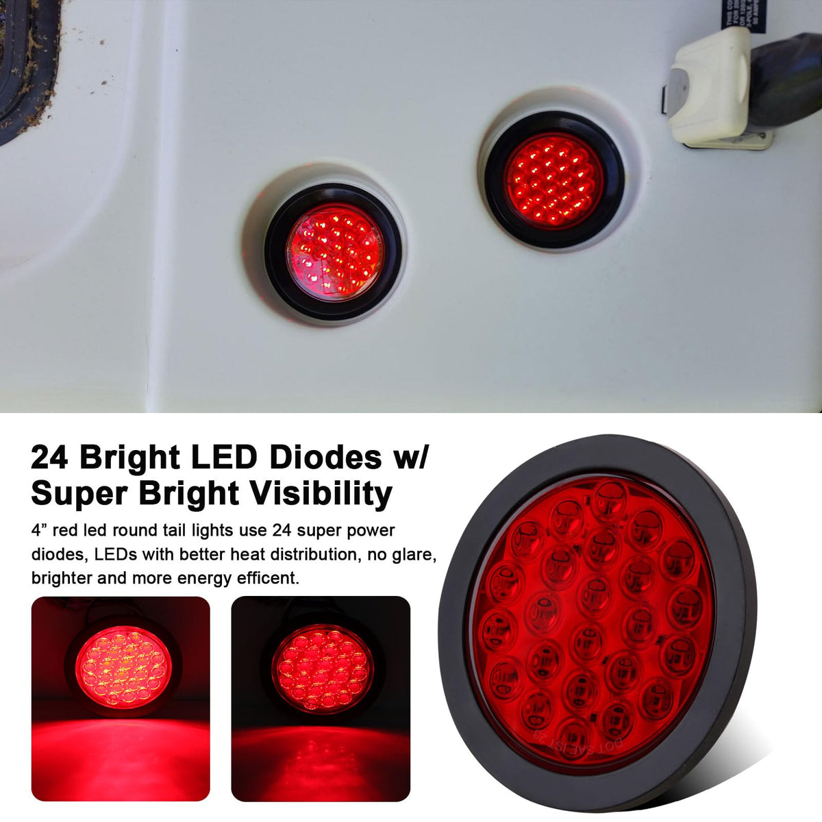 Jamarco installed on trailer at night illustrating improved brake and tail light recognition