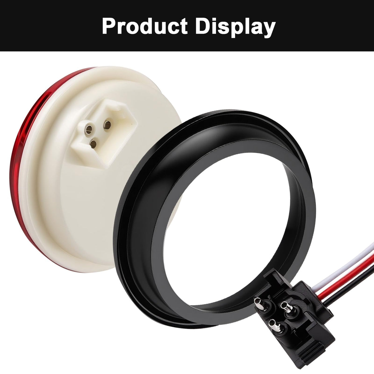 Jamarco wiring pigtail closeup showing three-prong colors for easy installation