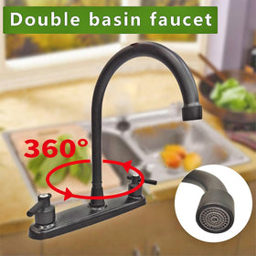 JAMESVAN faucet next to cooking pot showing size and scale for easier prep benefit