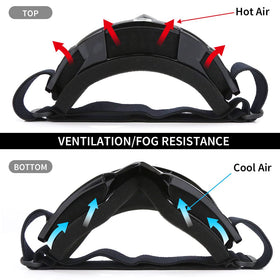 JAMIEWIN goggles mounted on motocross helmet demonstrating fit and safety