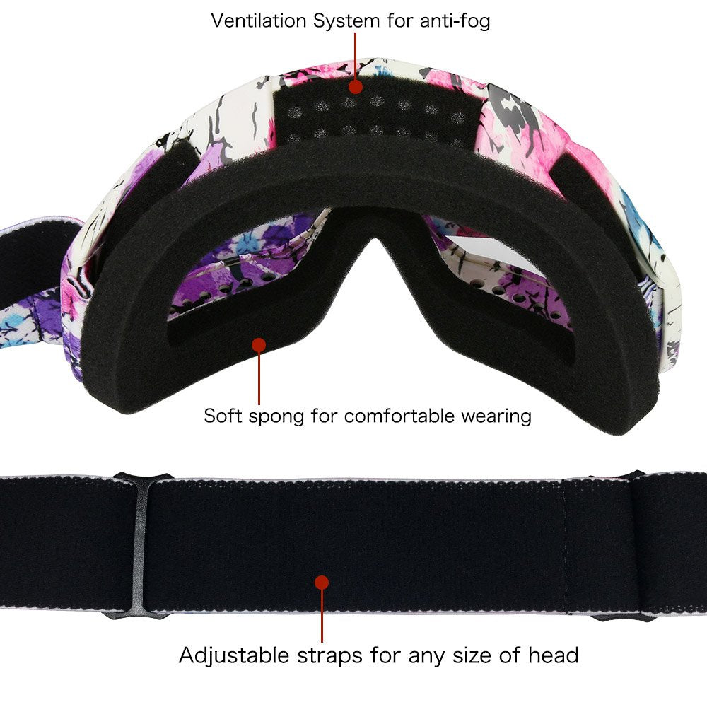 JAMIEWIN goggles fitted on helmet demonstrating compatibility and stability benefit
