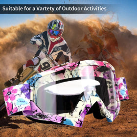 JAMIEWIN goggles in use on ATV trail showing debris protection and UV benefit