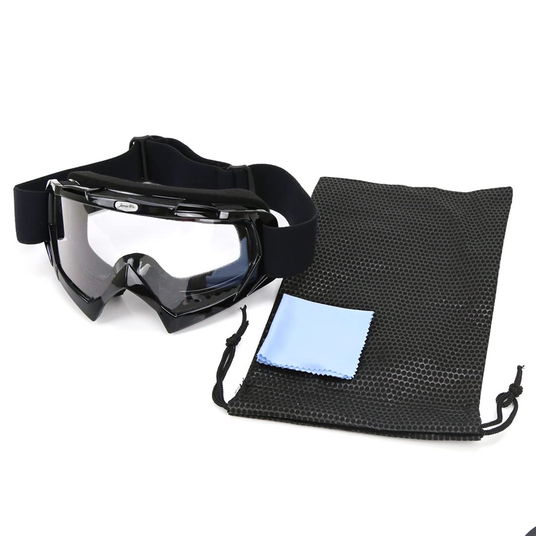 JAMIEWIN goggles beside helmet showing size and helmet-compatibility scale