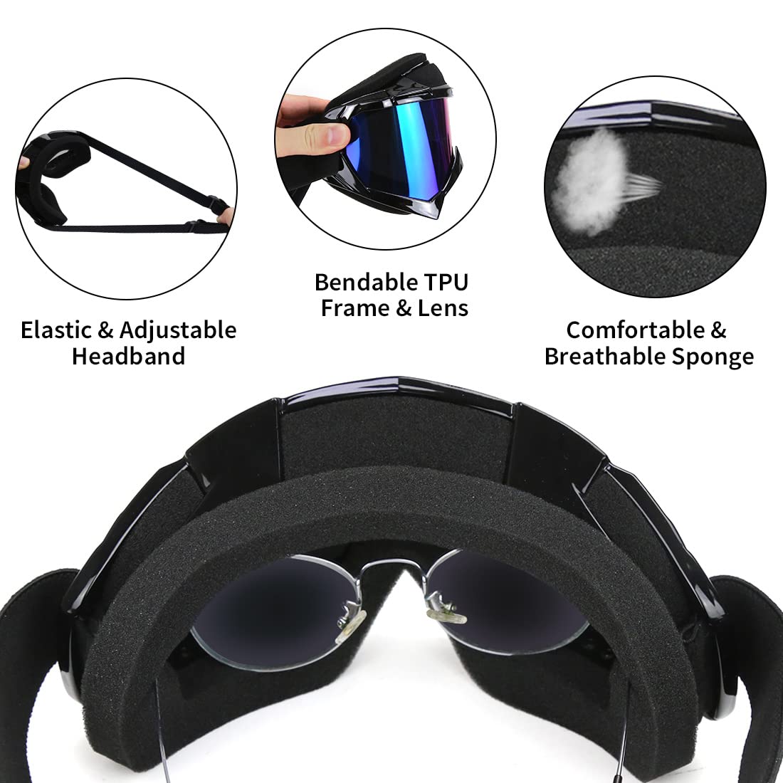 JAMIEWIN wide elastic strap and buckle showing helmet-compatible adjustment