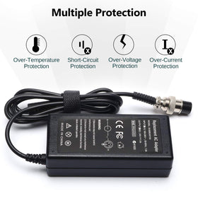 Janboo charger wiring and label view highlighting safety and specs