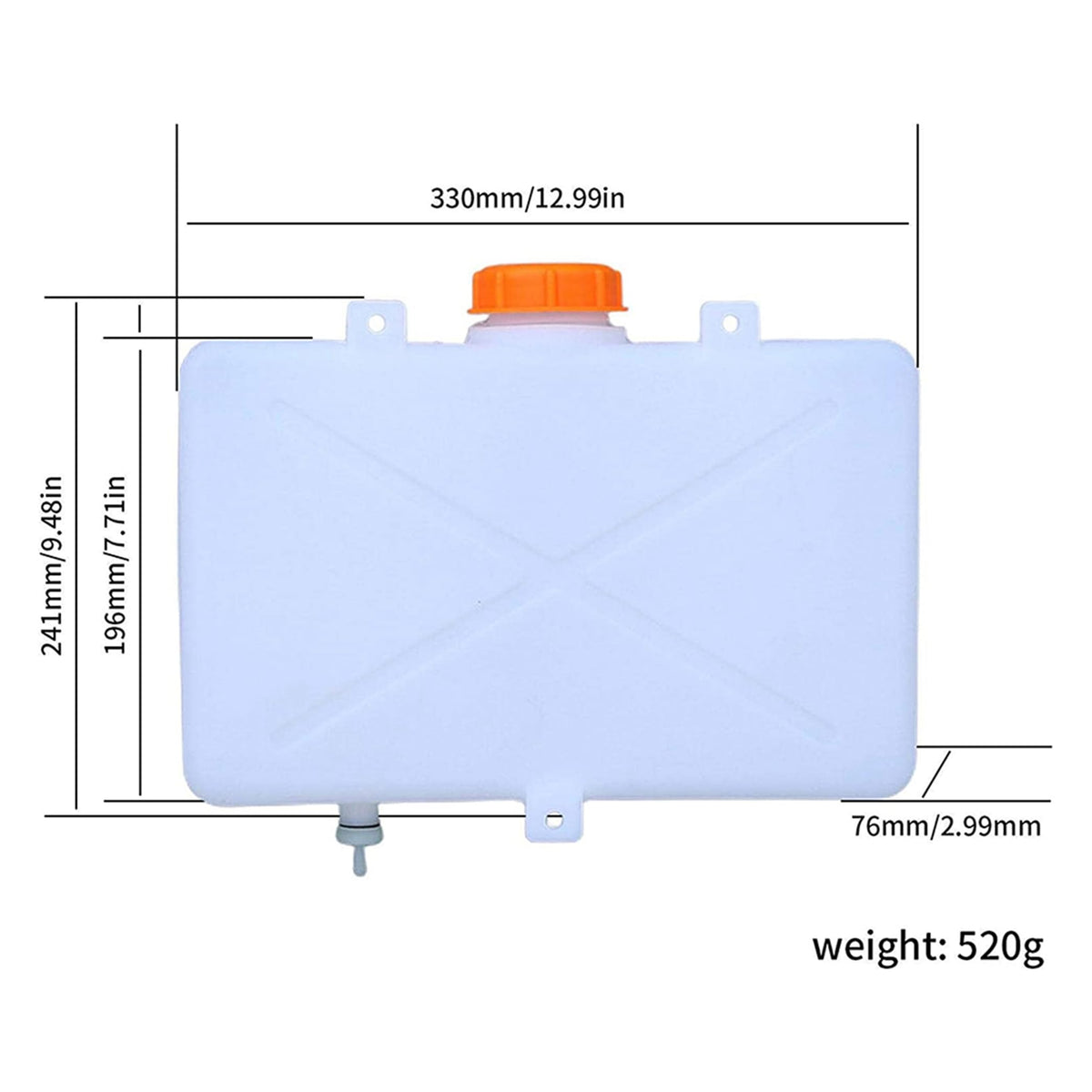 JANCAN tank side profile highlighting sturdy plastic body and space-saving design