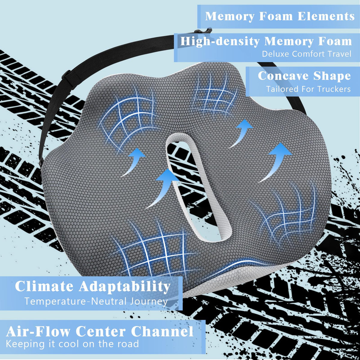 japiroc side profile illustrating height and slope for improved posture support