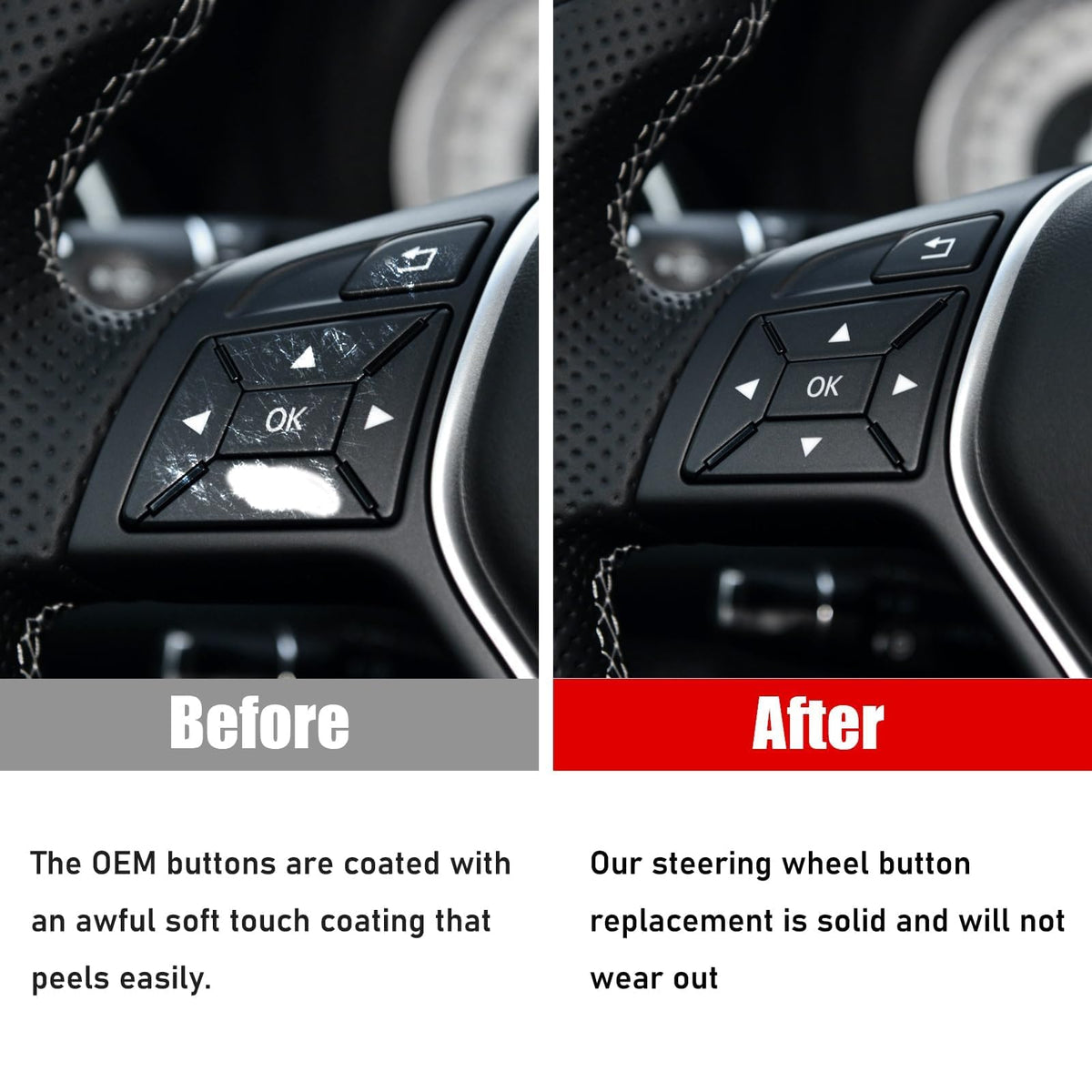 Jaronx laser-etched button symbols allowing dashboard illumination