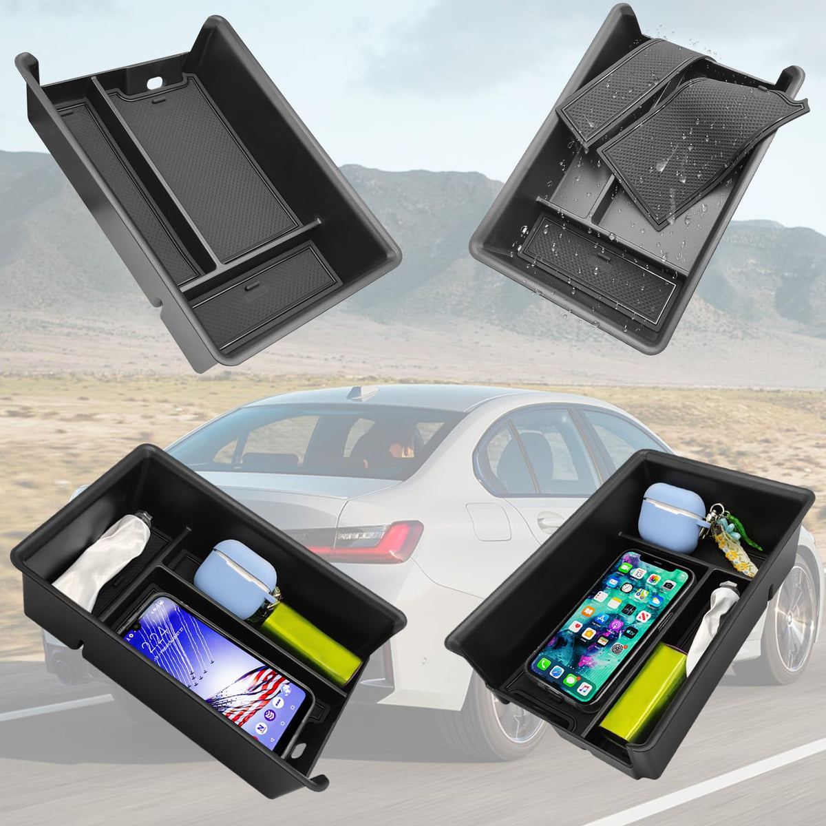 Jaronx showing phone on tray with charging cable routed through cutout benefit