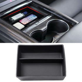 Jaronx front console organizer overhead view showing neat layout and fast access
