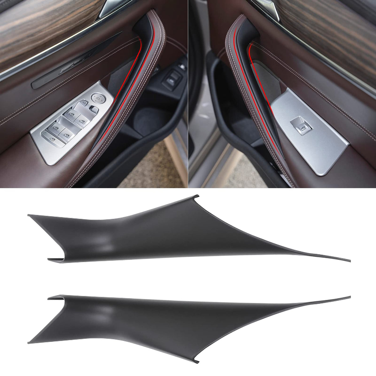 Jaronx front packaging showing two door handle covers, quick visual upgrade for BMW