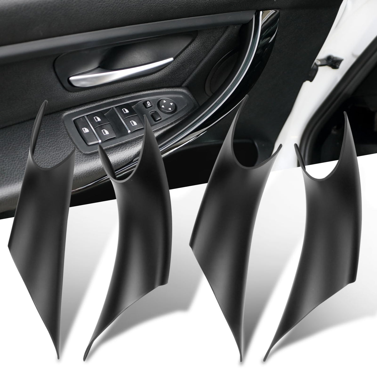 Jaronx front view of 4PCS door handle covers showing full kit and fitment benefit