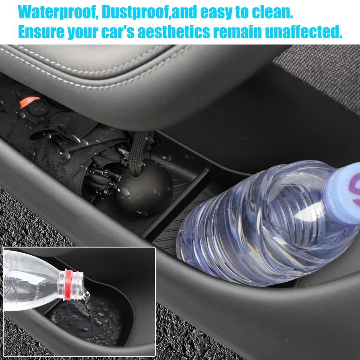 Jaronx installed in driver side pocket for organized storage and safety