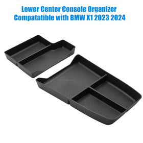 Jaronx tray installed in BMW X1 U11 lower console demonstrating exact fit