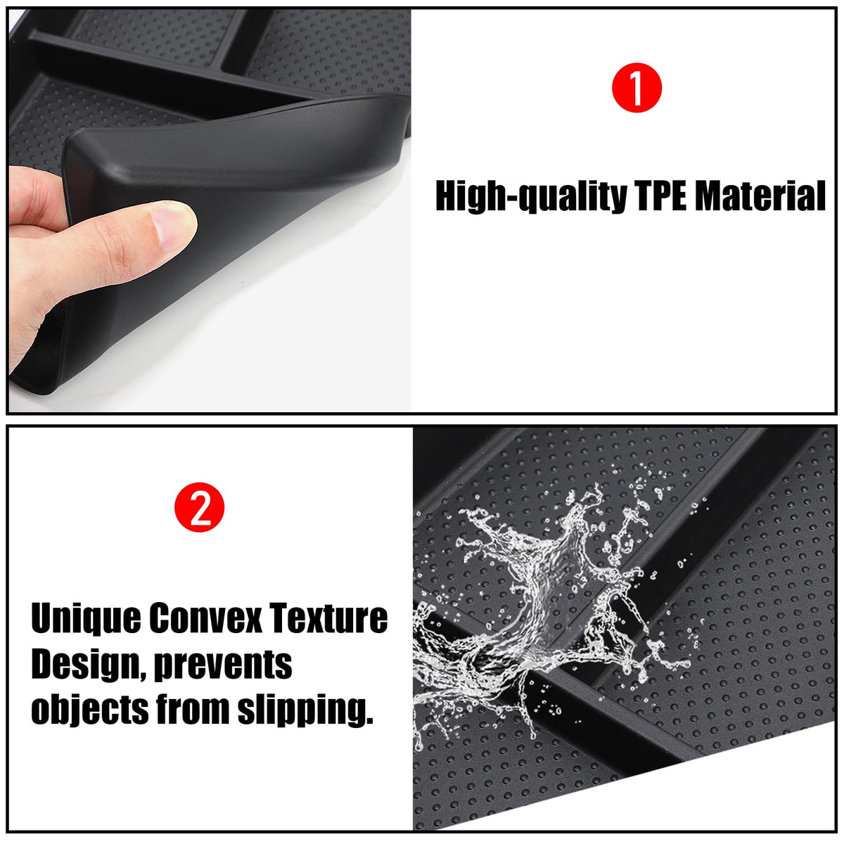 Jaronx tray holding sunglasses wallet and cables for organized convenience