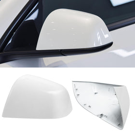 Jaronx left side mirror front view showing clean pearl white finish and restored look
