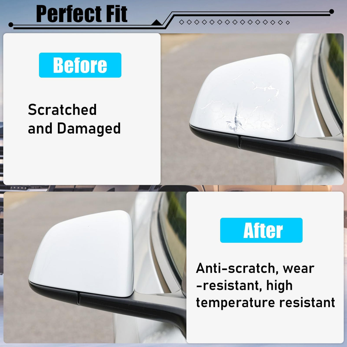 Jaronx mirror cap close-up of ABS texture highlighting durable finish