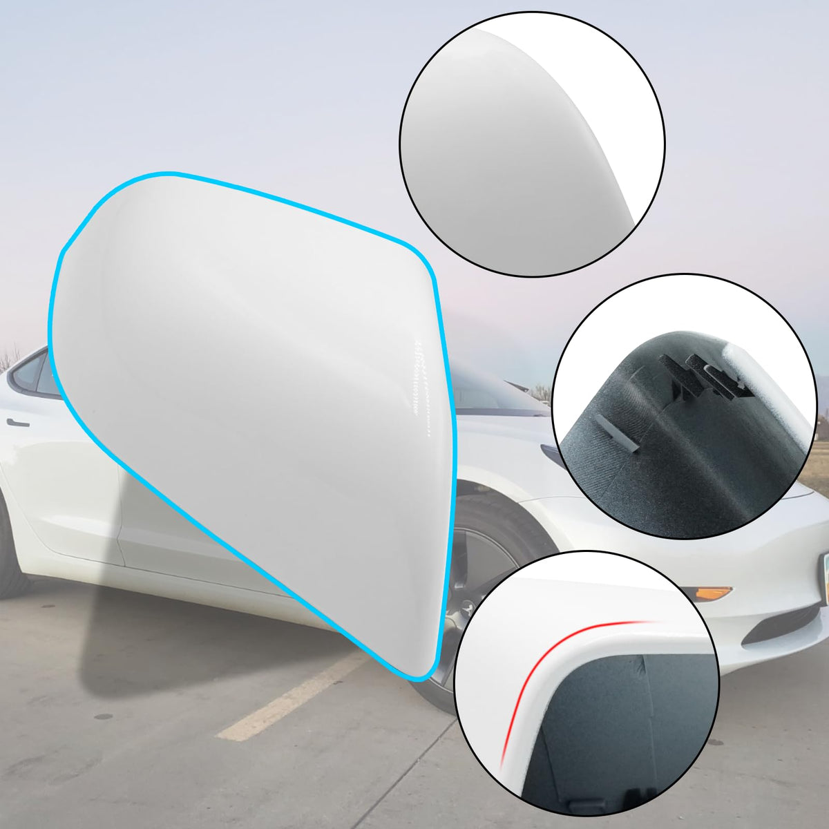 Jaronx pearl white finish detail showing glossy, paint-match surface