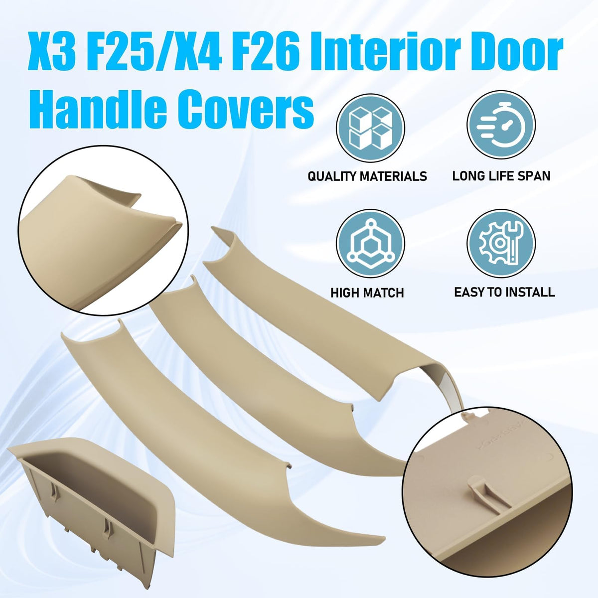 Jaronx handle cover held in hand showing scale and easy snap-on installation