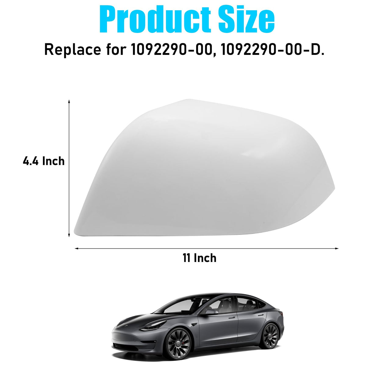 Jaronx mirror cap beside ruler showing dimensions and correct scale for fit
