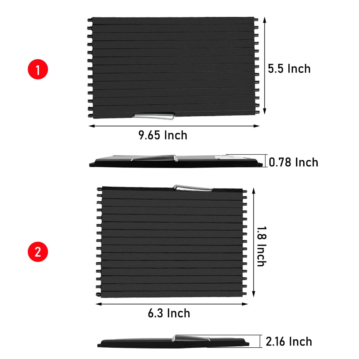 Jaronx size comparison next to ruler indicating accurate OEM dimensions for fitment