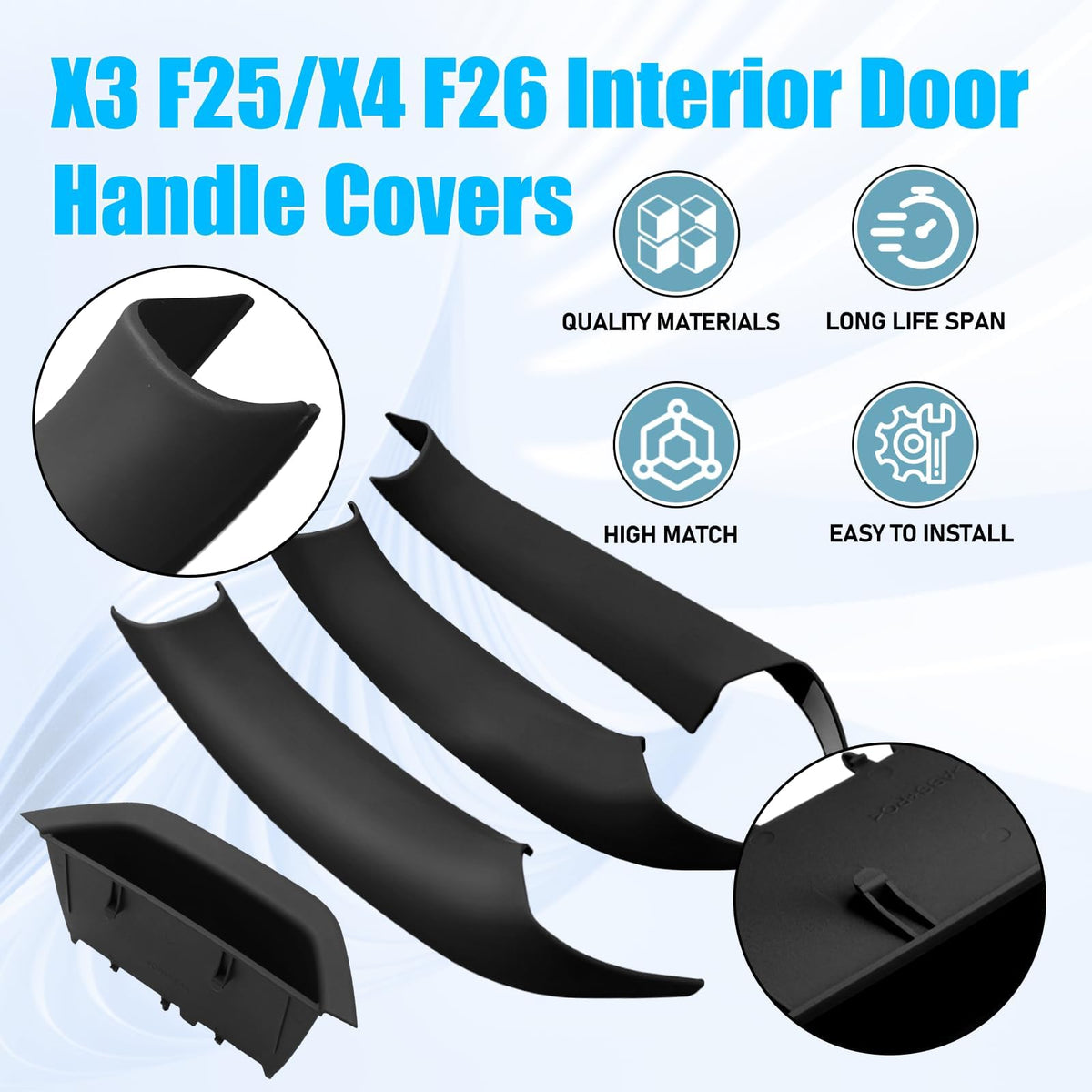 Jaronx door handle cover next to ruler showing compact size and precise fit