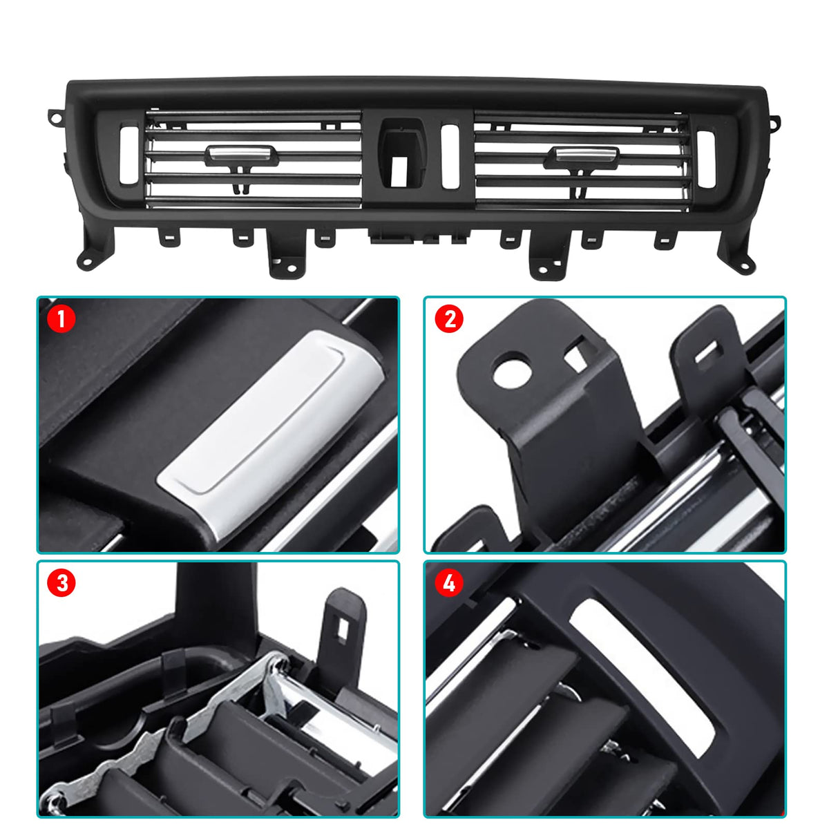 Jaronx vent installed in BMW dashboard illustrating precise fit and reduced gaps