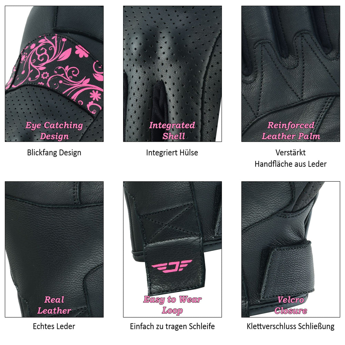 JAUNTY reinforced palm detail improving grip and reducing handlebar slip