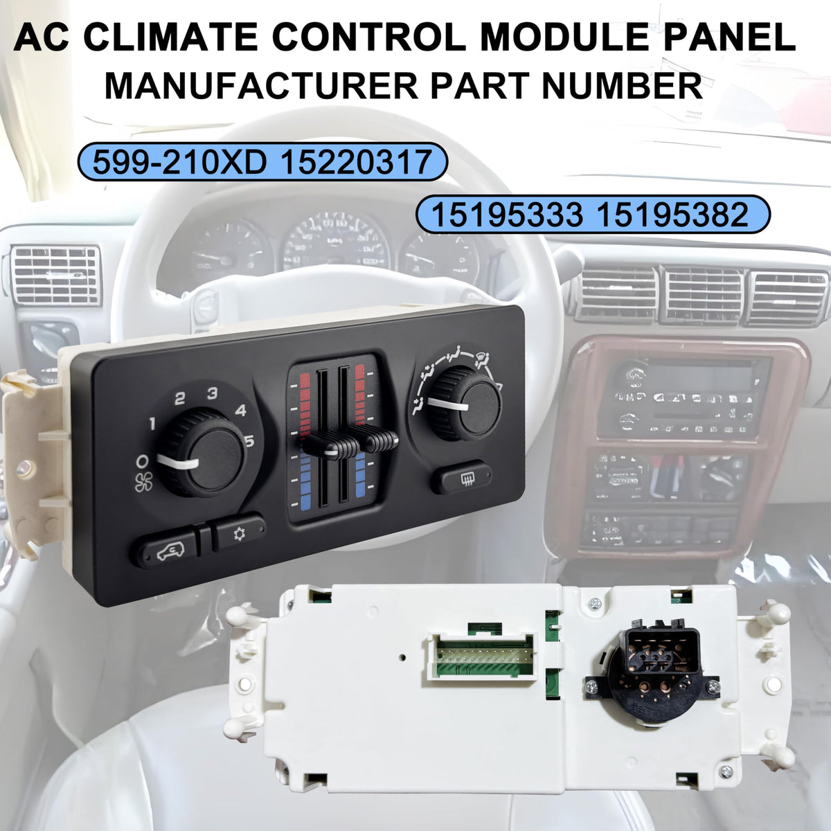 JAVENYIMAN rear connector view showing plug layout, ensures direct-fit replacement
