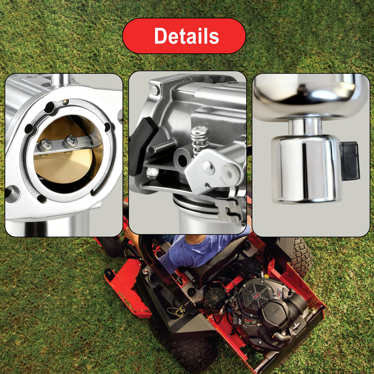 JAVENYIMAN carburetor beside ruler to show dimensions and fitment verification