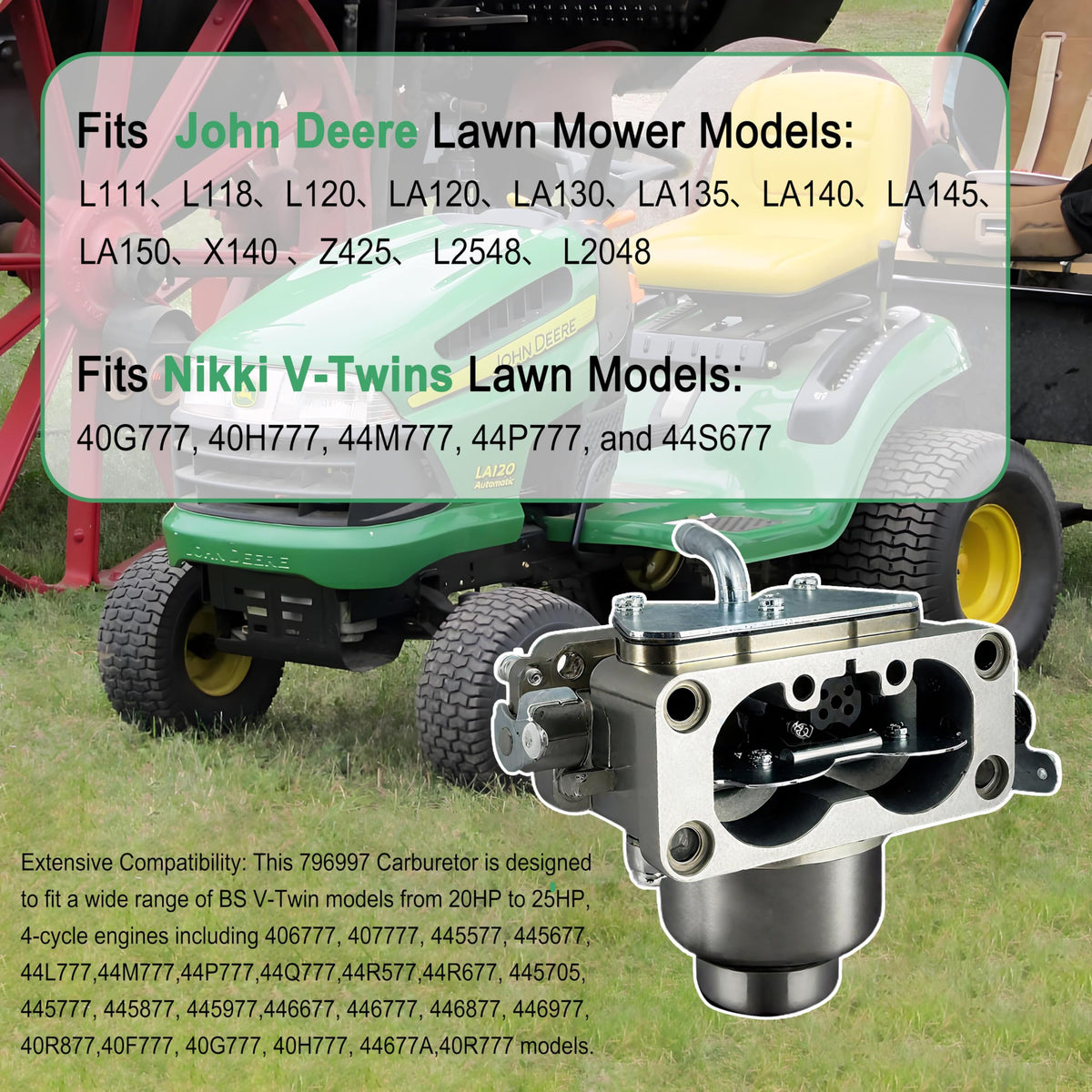 JAVENYIMAN kit installed on mower carburetor showing restored function