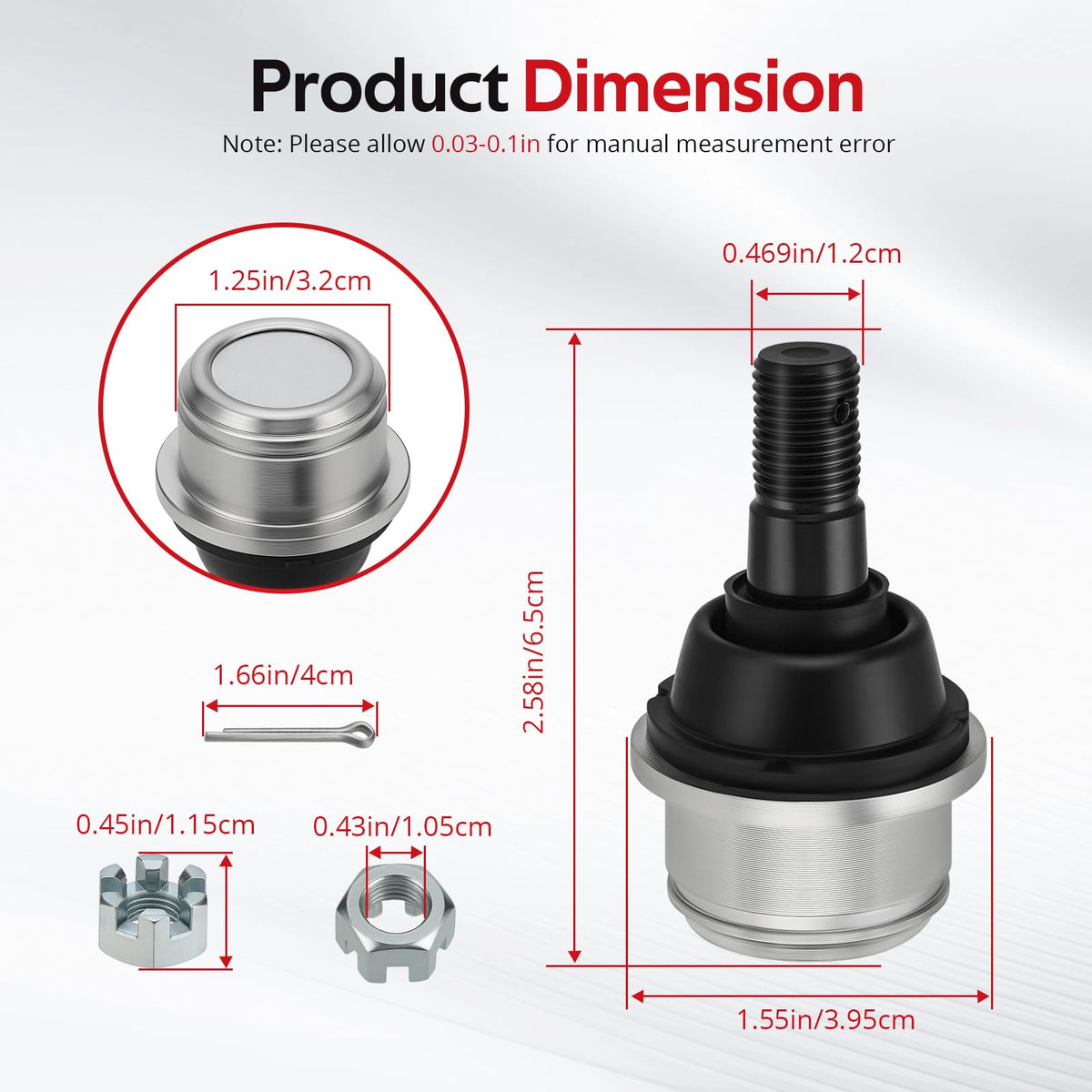 JAVIK ball joints with included lock nuts and split pins for complete replacement