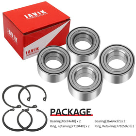 JAVIK bearings on workbench with ATV in background enabling reliable repairs benefit