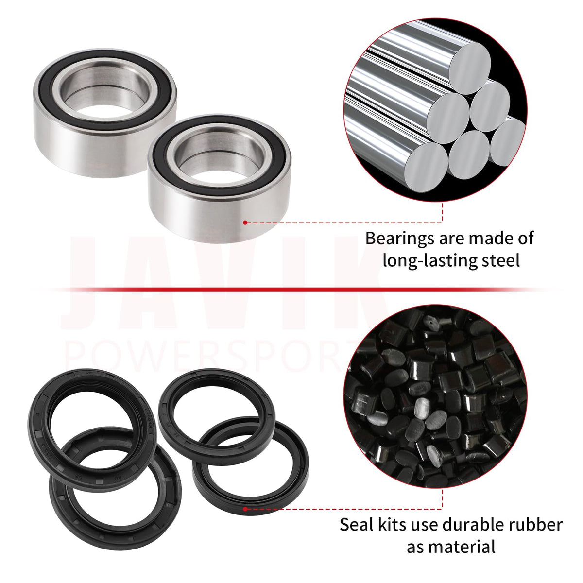 JAVIK multiple dust seals close view protecting hub from dirt and moisture