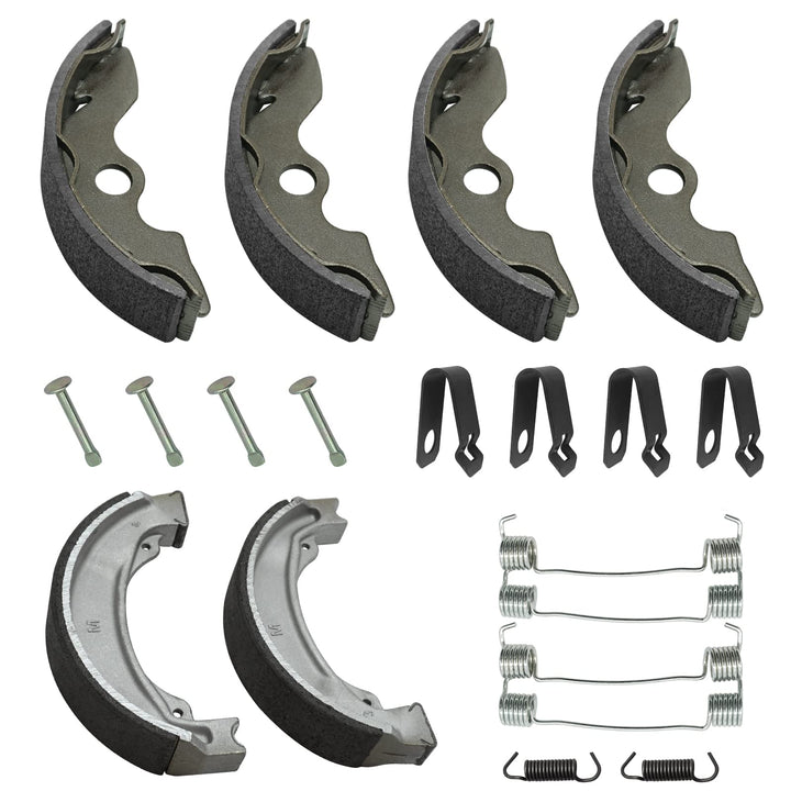 JAVIK front brake shoes kit in package showing contents and fitment benefit
