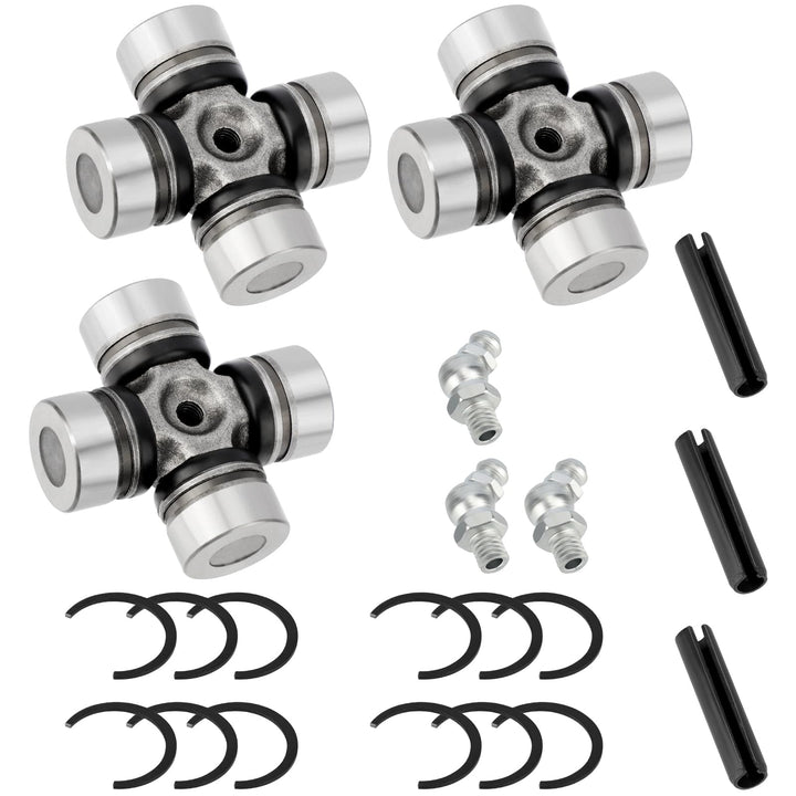 JAVIK kit packaging showing three U-joints and hardware, assures correct fitment