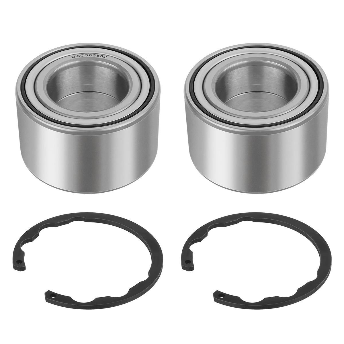 JAVIK front wheel bearing kit packaging showing included bearings and circlips benefit reliable replacement