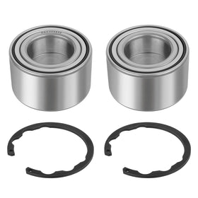 JAVIK front wheel bearing kit packaging showing included bearings and circlips benefit reliable replacement