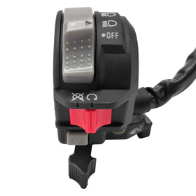 JAVIK front view of handlebar switch assembly showing controls for quick identification and replacement