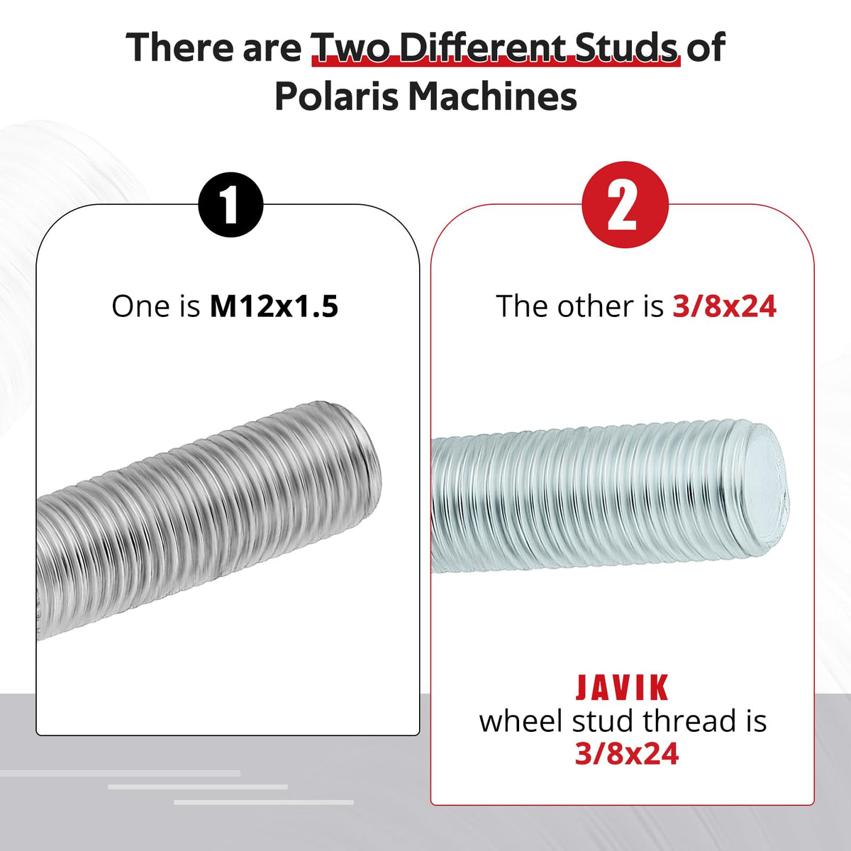 JAVIK hub installed on Polaris rear axle demonstrating direct-fit compatibility